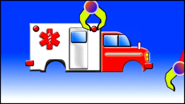 Cartoons for children about cars. Construction game. Ambulance. Big trucks for kids. 