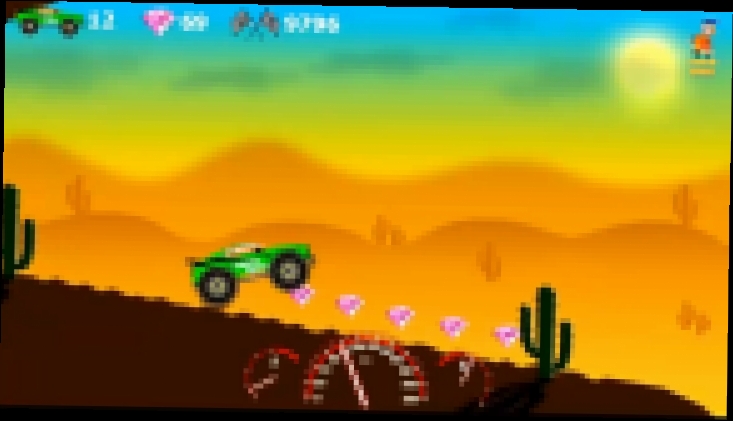 Монстр трак в пустыне УМНЫЙ ВОВКА БигФут Зелёная машина Игровой мультфильм 