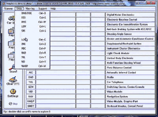 BMW Scanner. Программа диагностики для BMW Scanner v1.4.0.7 