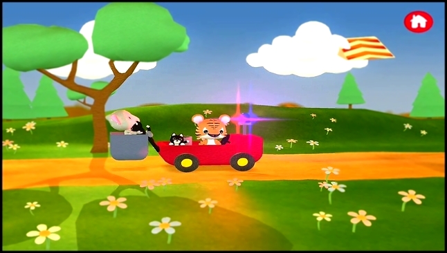 Малыш Тигр и Слоник едут на Пожарной Машинке - Игровой Мультик для малышей. Носики Курносики 