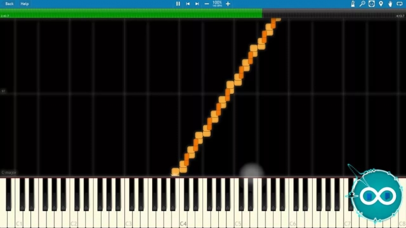 [Black MIDI] Synthesia - Stereo Madness Geometry Dash Impossible Remix ~ ArduinoPlays