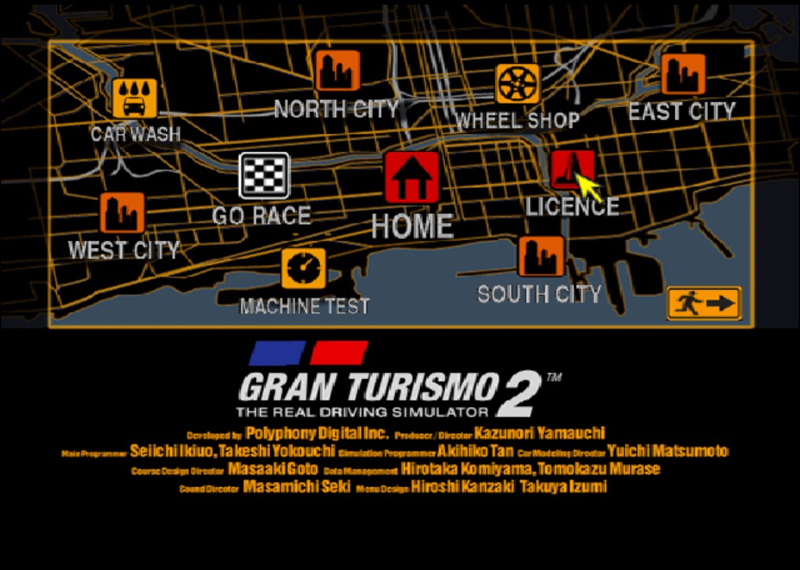 Gran Turismo 2 - Simulation Mode Main Menu