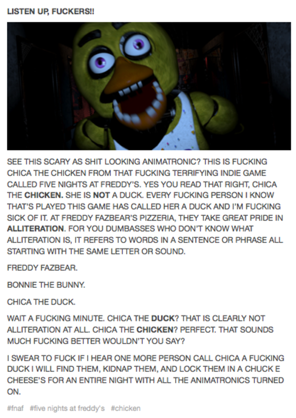 Chica the Chicken - Five night at Freddy`s