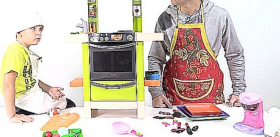 Видео для детей: Папа Денис и Матвей! Готовим дома - Завтрак для мамы! Игры Готовить. 