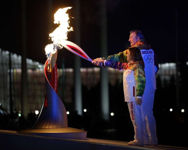 Открытие Олимпиады Сочи 2014. Олимпийский огонь