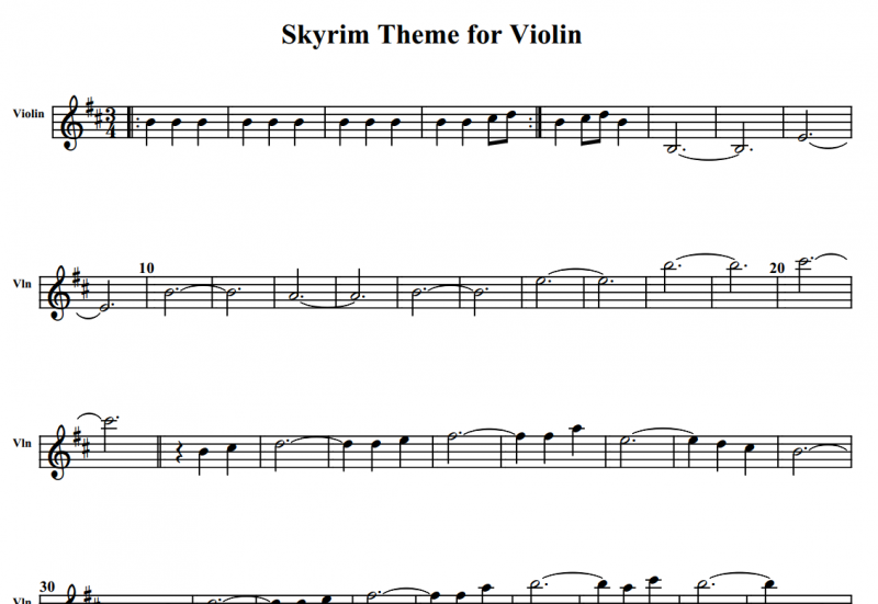 Скайрим - тема на скрипке