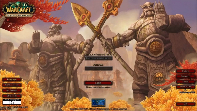 World of Warcraft - Mists Of Pandaria Login Screen Music